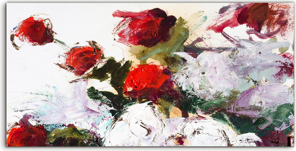 Coloray Acrylbild 100x50 Wandbild Acrylbilder Kunstdruck Malerei abstrakte Blumen