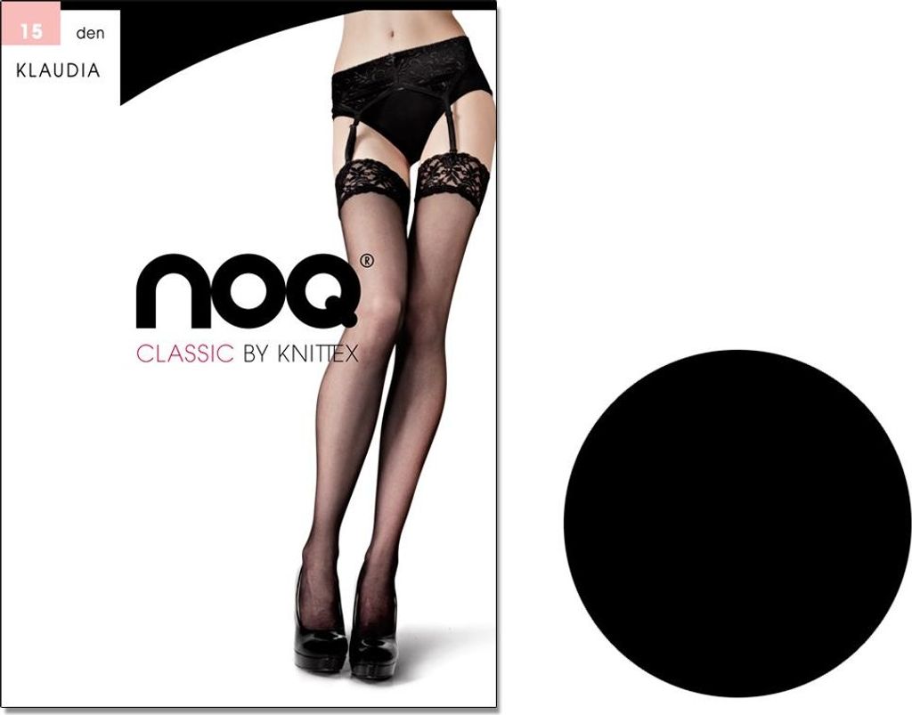 Klaudia Strümpfe mit Spitze 15 DEN 3 Nero