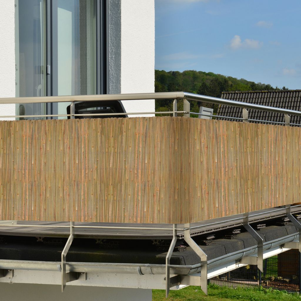 Balkon und Terrasse B-Ware Weidenmatte • 100cm hoch • 500cm lang • Sichtschutzmatte in 18 Größen · Weidenzaun für Garten 