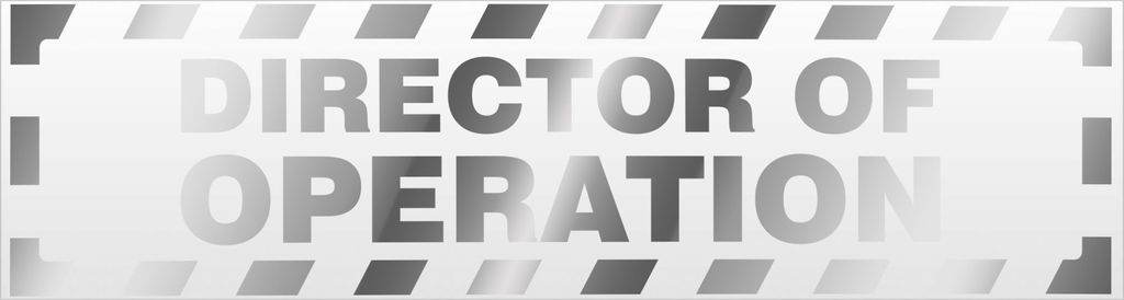 Director of Operation gestreift Magnetschild Schild magnetisch - 30cm Chrom - Magnetfolie für Auto PKW Kfz