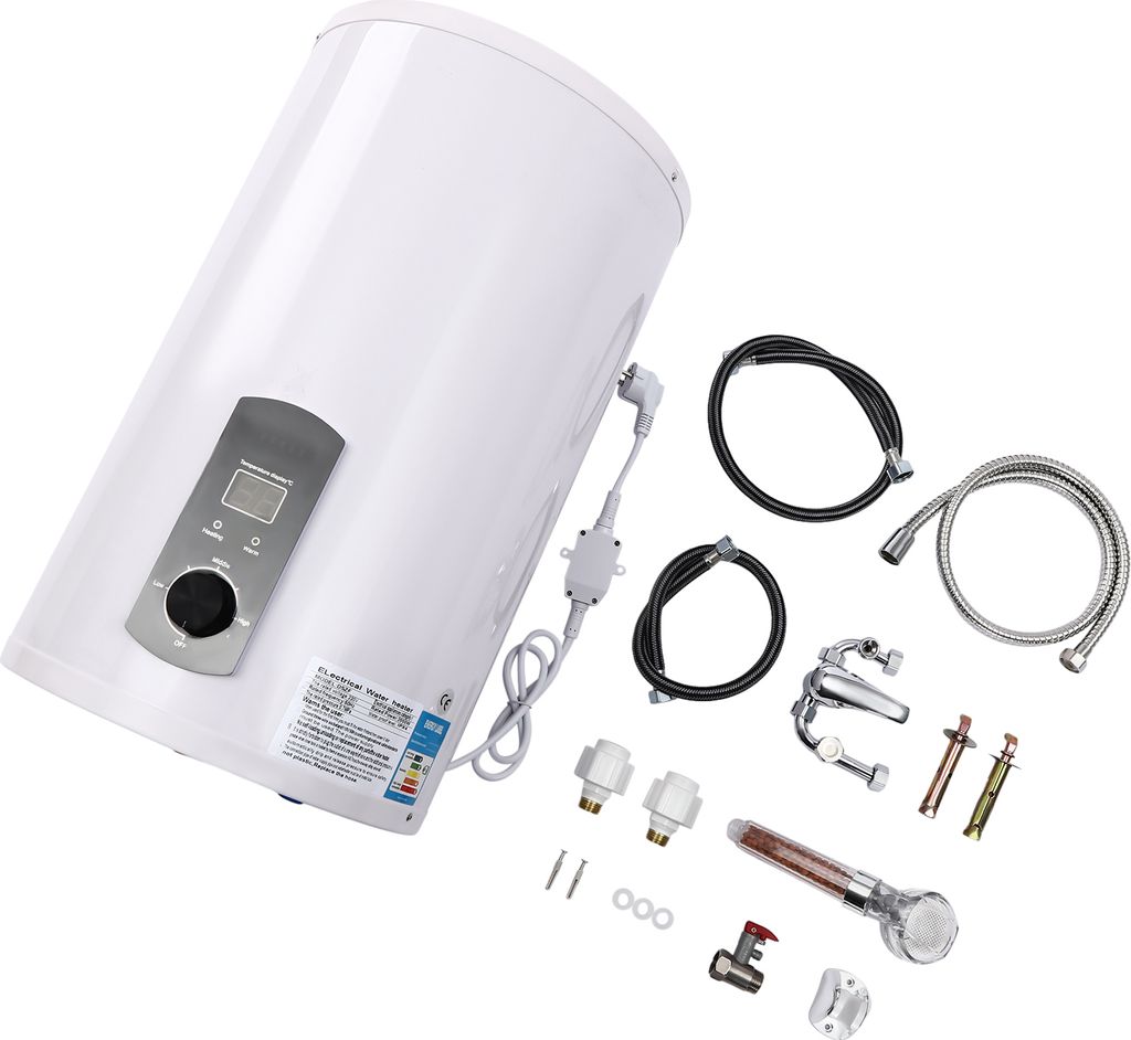 Elektro-Warmwasserspeicher 50 Liter, 2 KW, 220V – Mit Duscheinheit, Für Küche & Bad, Wandmontiert
