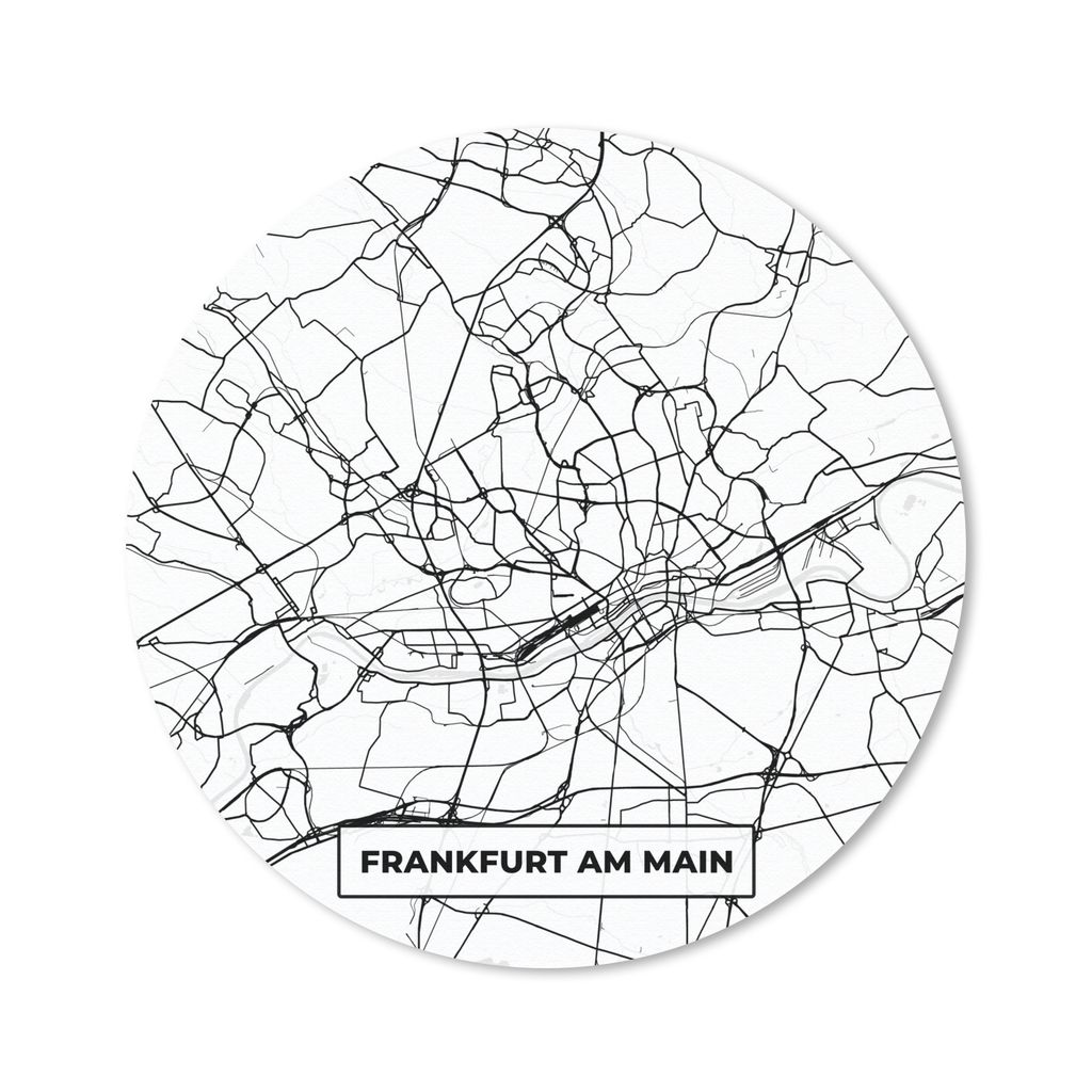 MuchoWow Mauspad Mousepad Karte - Frankfurt am Main - Stadtplan 50x50 cm - Mousepads - Maus Mat - Pad - Mausunterlage - Vinyl