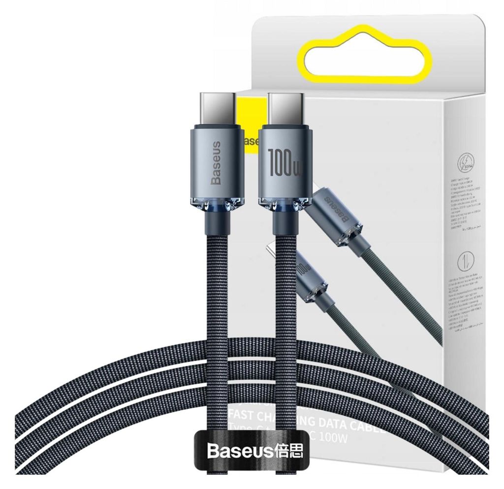 Câble Usb-C Do Usb-C Baseus Crystal Shine, 100W, 1.2M Image du produit 