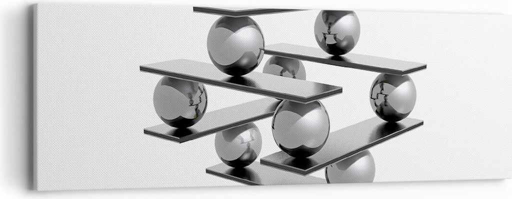 Bild auf Leinwand - Leinwandbild - Gleichgewicht Struktur Stabilität Ball - 90x30cm - Wand Bild - Wanddeko - Leinwanddruck - Bilder - Kunstdruck -...
