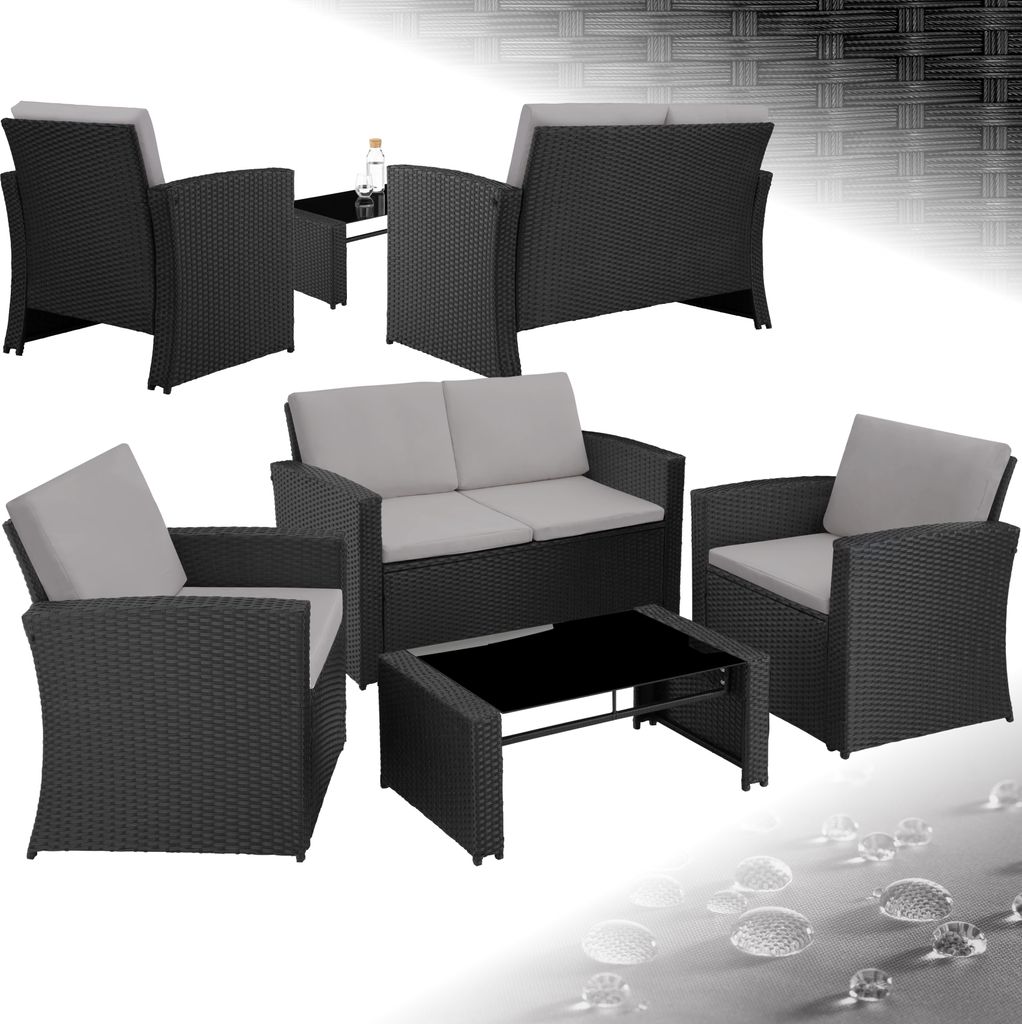 tectake® Rattan Lounge Jesolo für 4 Personen Produktbild 