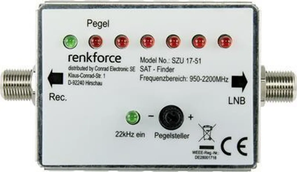 Pointeur Satellite pour Camping-Car et Maison - Renkforce RF-4470372