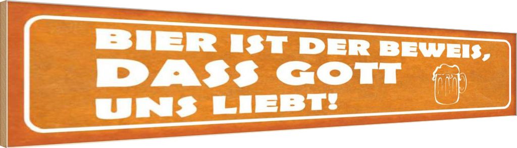 vianmo Holzschild 10x46 cm Bier ist Beweis Gott liebt uns Spruch Zitat