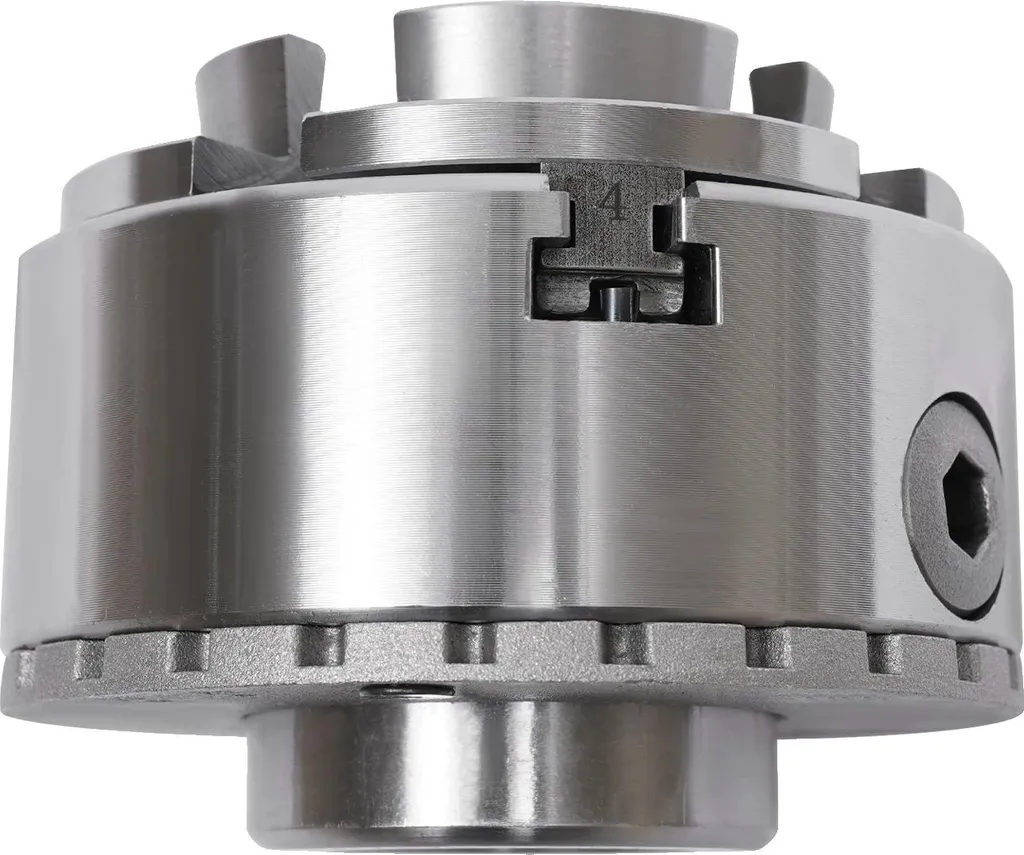 Mandrin de tour à bois à quatre mors réglables en métal argenté 100mm
