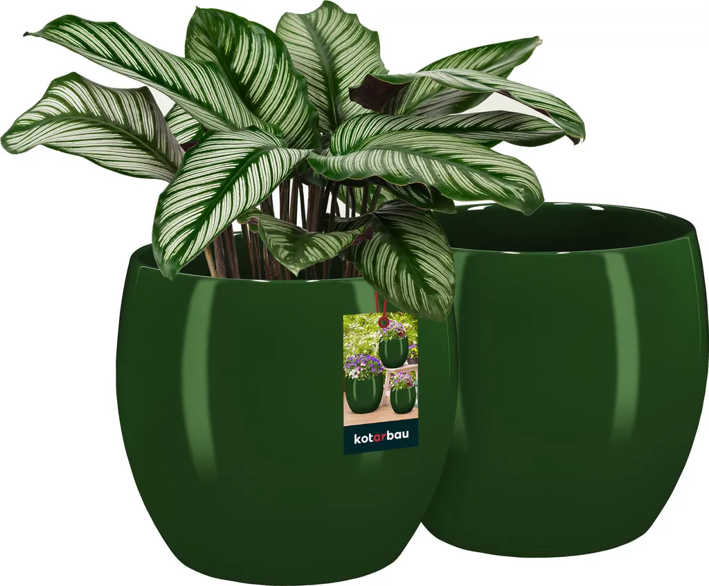 Grand Pot de Fleurs Moderne en Céramique Verte 20,5 cm Lot de 2 Pièces