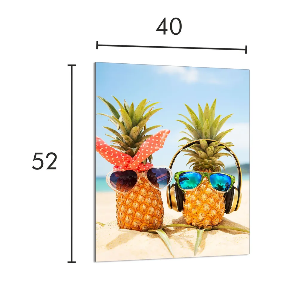 Tagliere Vetro 40x52 Coprifornelli Ananas - Proteggi Induzione e Gas - 2