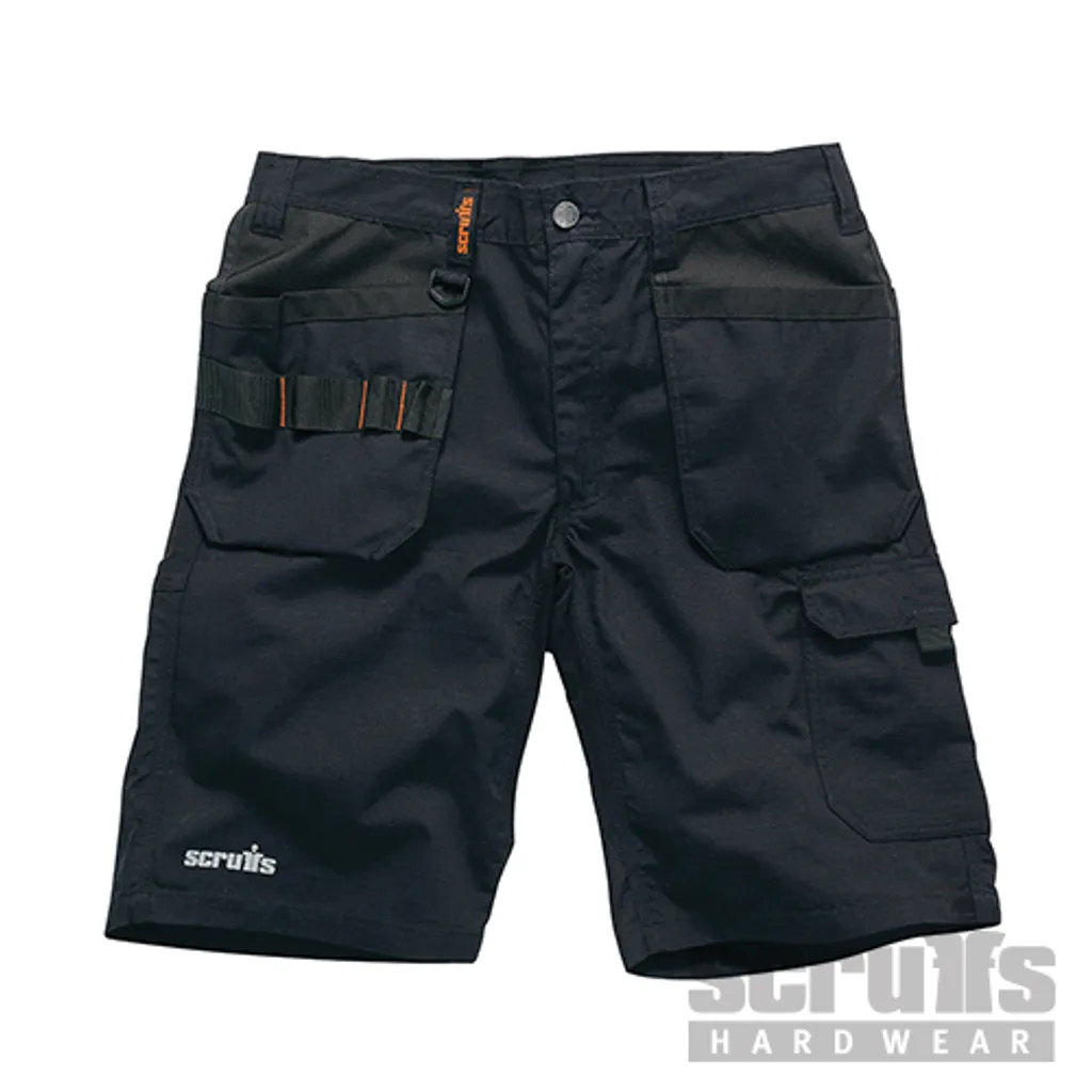 Short de Travail Extensible Noir Scruffs T54656 Trade Flex Robuste