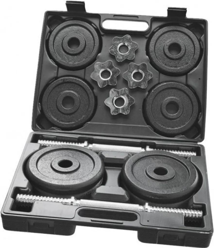 Set de musculation 15 kg haltères pour exercices à domicile et gym
