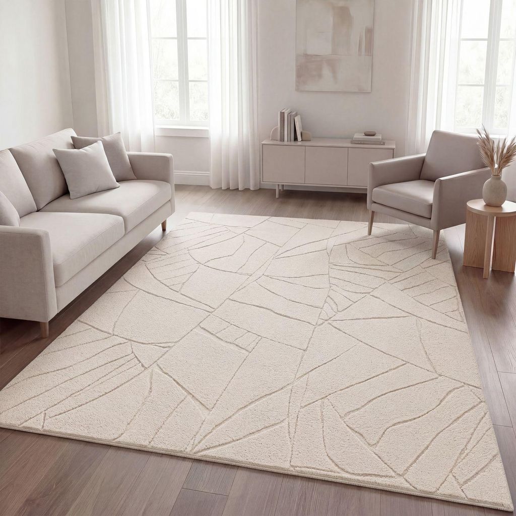 TT Home Wohnzimmer Teppich Schlafzimmer Hochflor Produktbild 