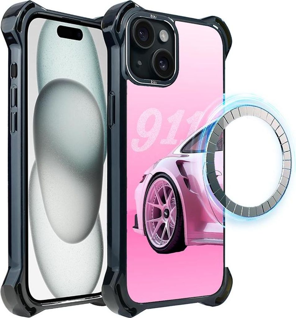 iPhone 15 IBIZU DropGuard Ultra Case mit MagSafe, TechDrive, 911 Pink