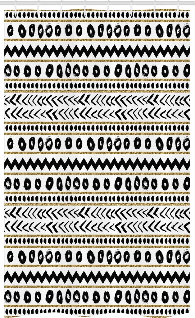 Offerta Tenda Doccia Stretta ABAKUHAUS 120x180: Nero Giallo Boho