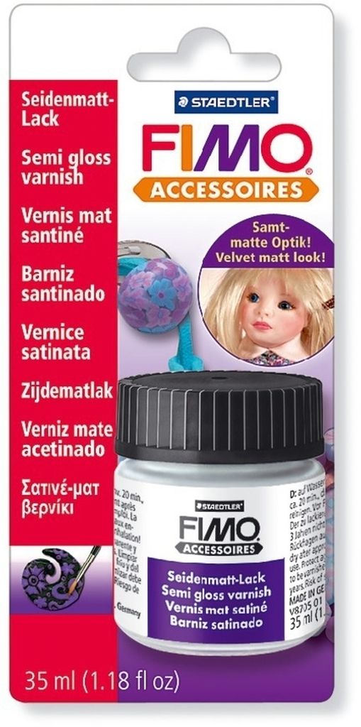 Lack Fimo seidenmatt auf Wasserbasis Glasfläschchen 35ml Packung mit 5 Stück