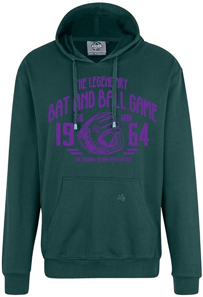 Übergrößen Kapuzen-Sweatshirt AHORN Legandary Ball Game lila Bottle Green 5XL