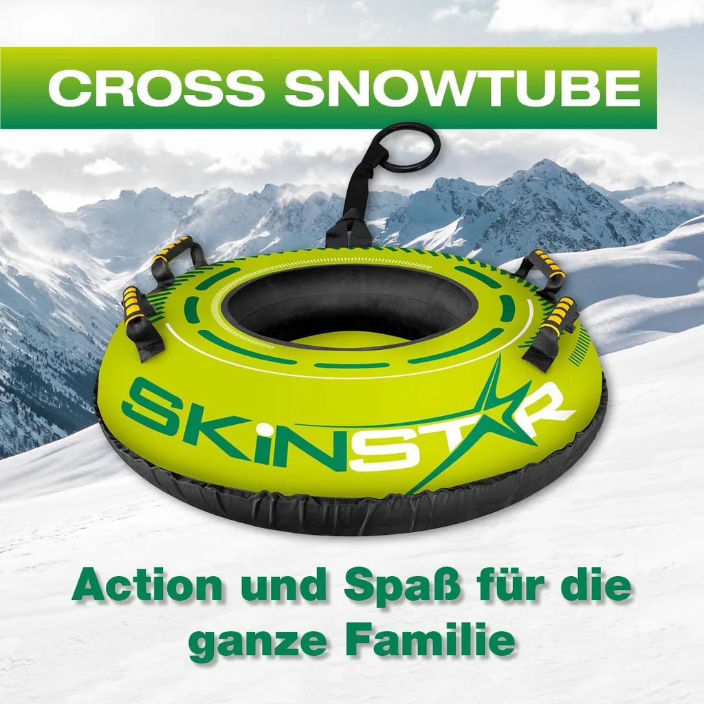Bouée de Neige Gonflable 100cm - Luge Bob pour Adultes et Enfants Vert