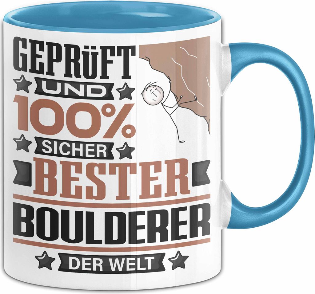 Boulderer Geschenk Lustiger Spruch für Boulderer Geschenkidee Bester Boulderer Der Welt (Blau)
