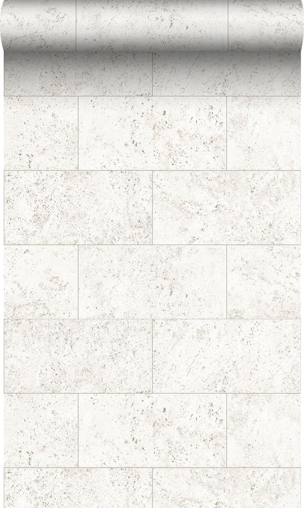 Origin Wallcoverings Tapete Stein-Optik Crême-Weiß 53 cm x 10.05 m