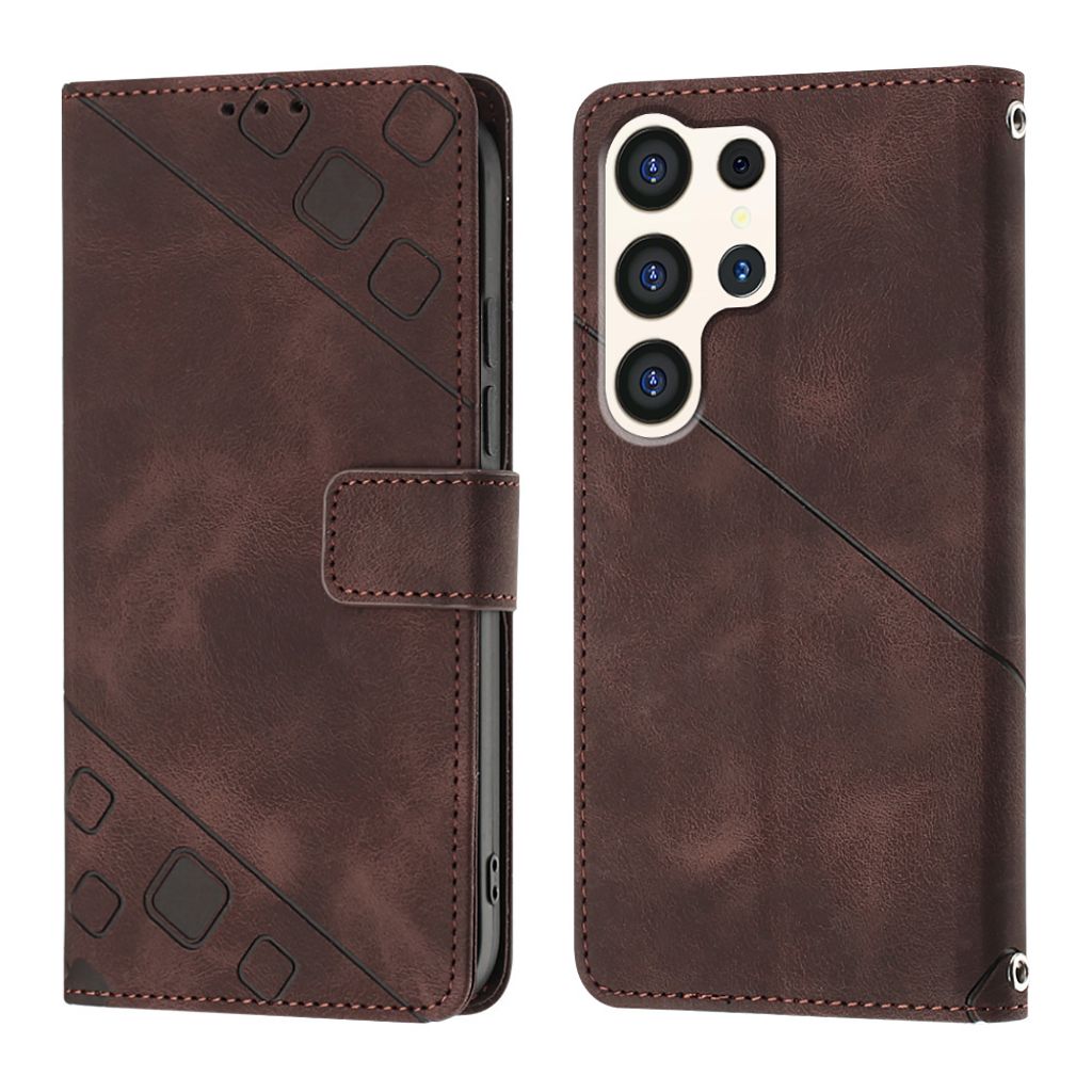 Hülle für Samsung Galaxy S25 Ultra Prägung Flip Leder Produktbild 