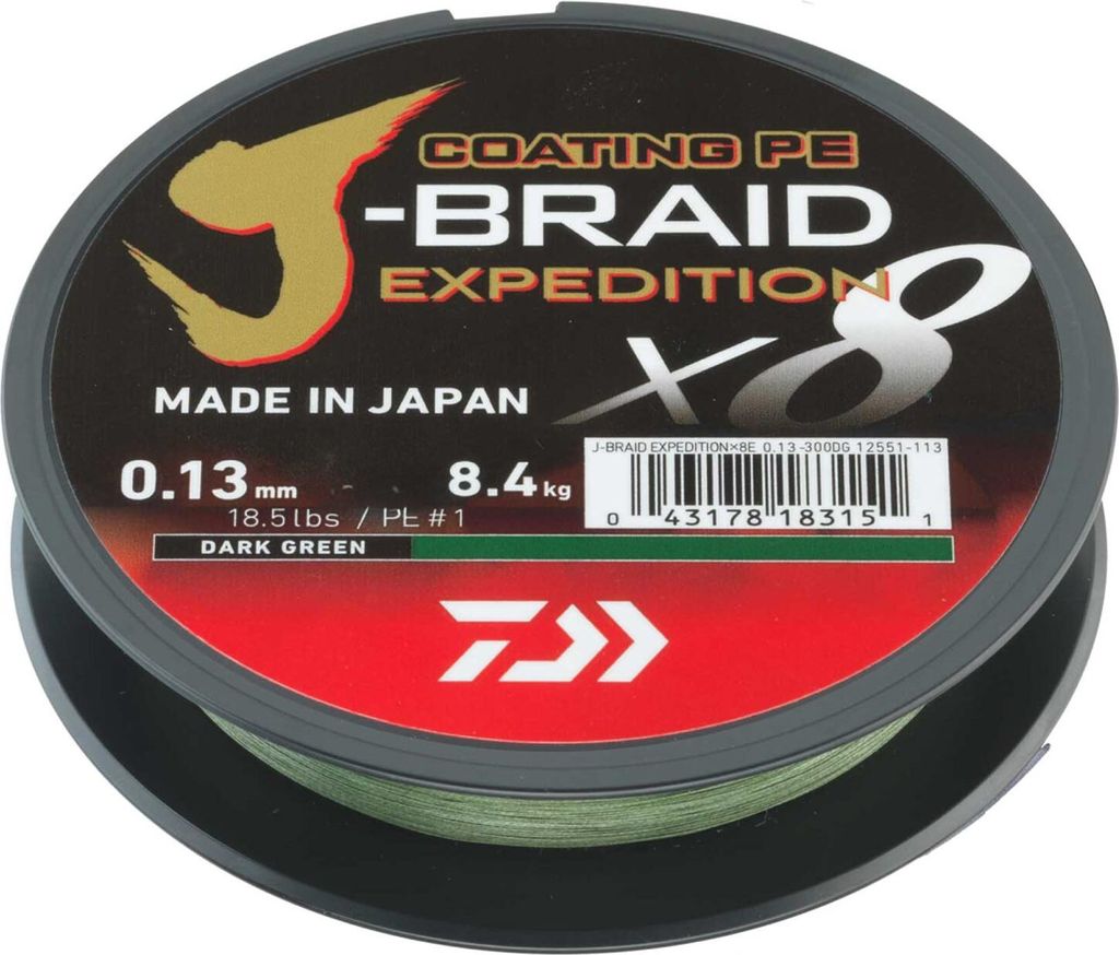 Daiwa J-Braid Expedition X8 flätlina multi color 500 m