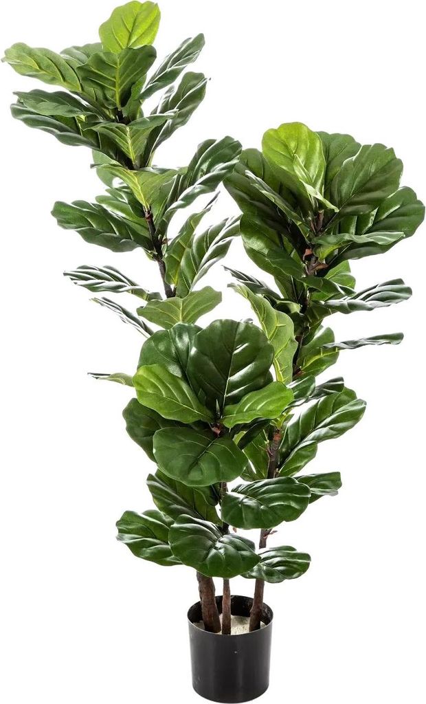 aplanta Künstliche Geigenfeige - Lena | 130 cm, für drinnen, Kunstbaum, wie echt, Allergiker geeignet, pflanzliche Dekoration Praxis, Office & Wo...