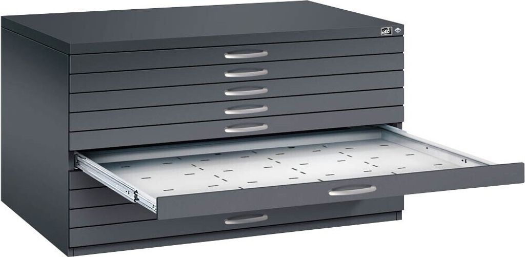 CP 7200 Planschrank schwarzgrau 10 Schubladen 135,0 x 96,0 x 76,0 cm