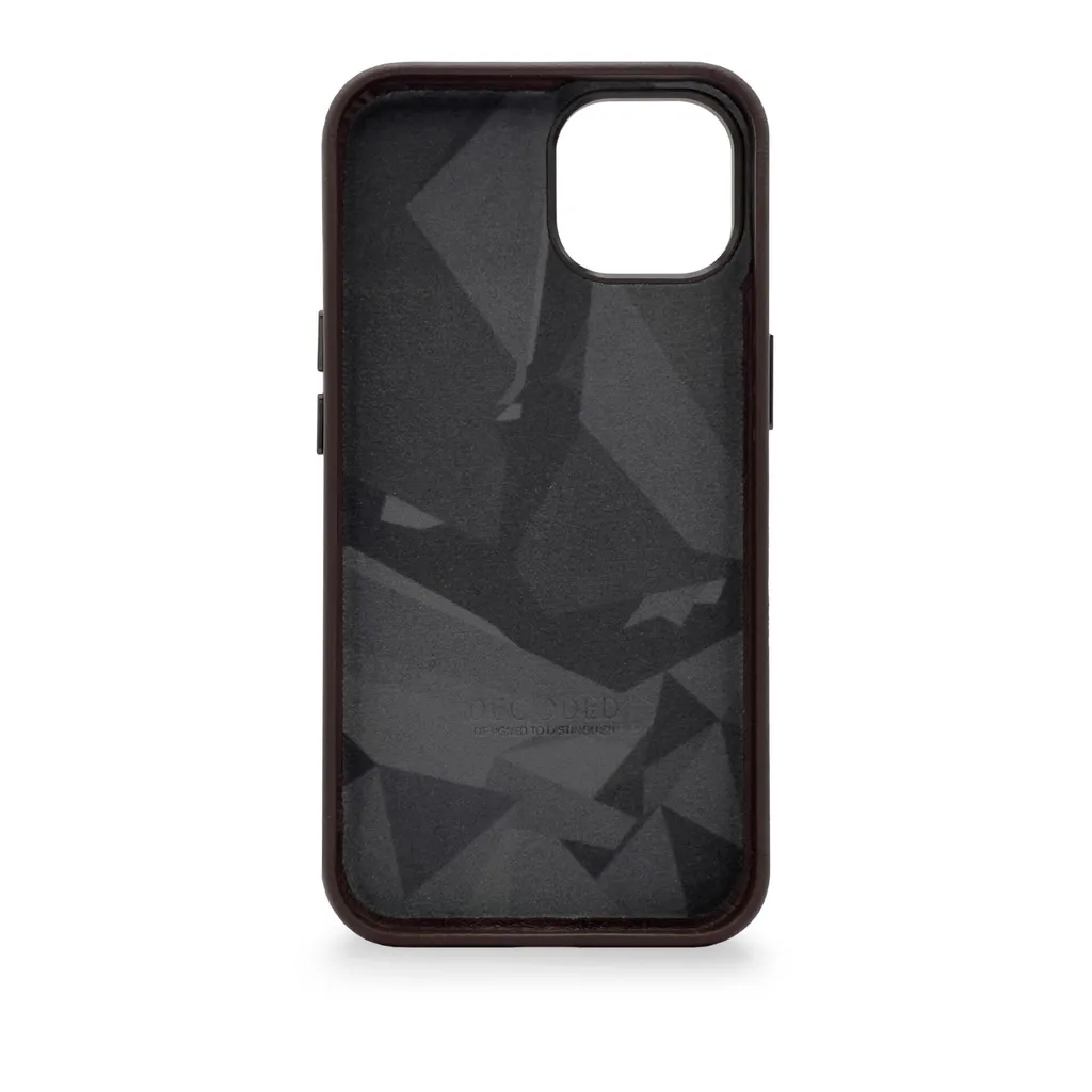 Coque iPhone 14 Cuir Decoded Marron Chocolat - Finition Haut de Gamme