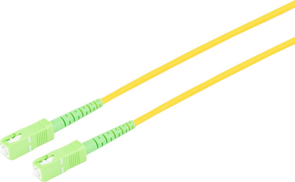 LWL Simplex Glasfaser Patchkabel SC/SC APC 9/125μ, OS2 gelb 15,00m