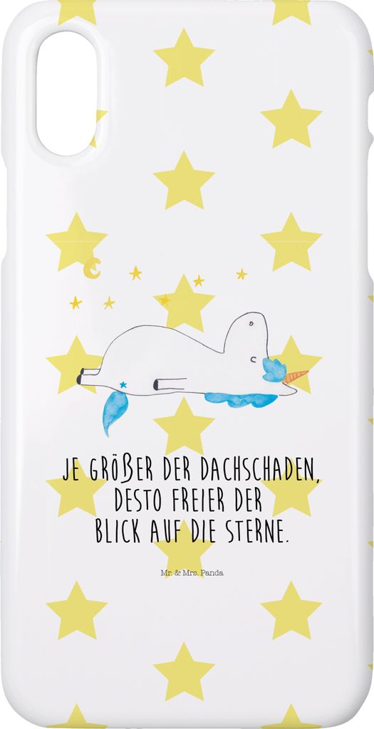 Mr. & Mrs. Panda Iphone 10 Handyhülle Einhorn Sternenhimmel - Weiß - Geschenk, Verrückt, Unicorn, X, Cover, Einhörner, Hülle, Handy, Sterne