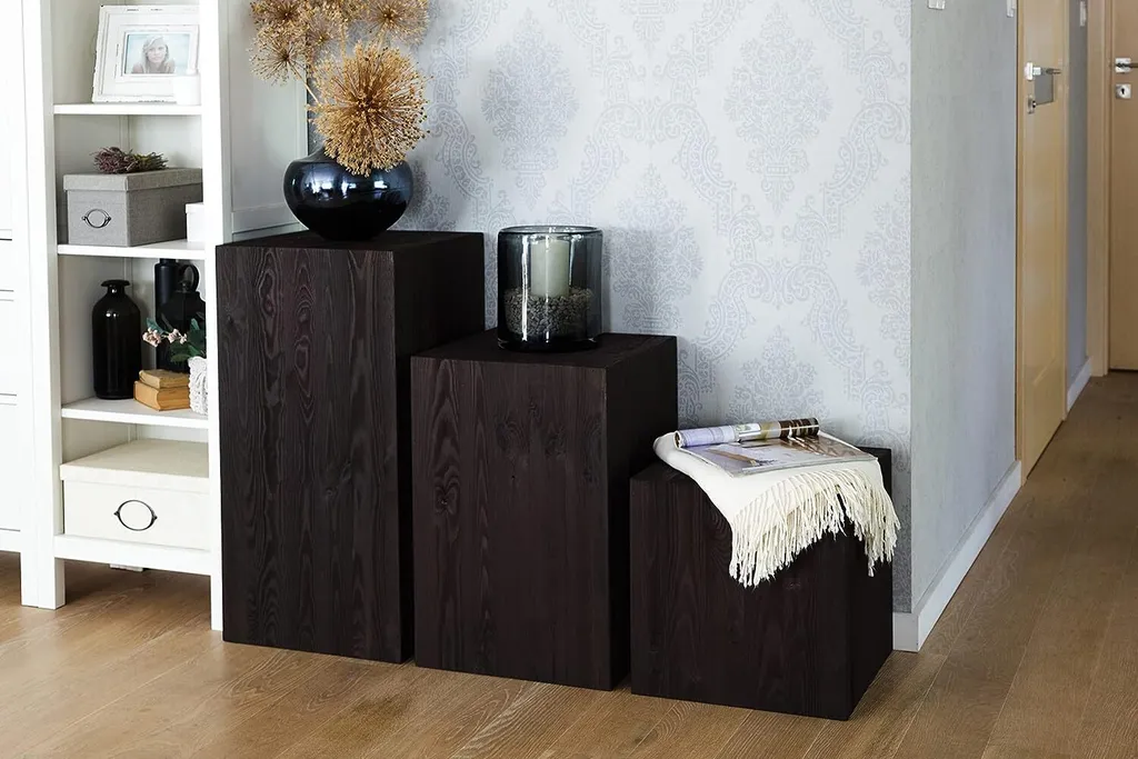 Support fleurs bois stable et durable - Colonne décorative aspect naturel - 3