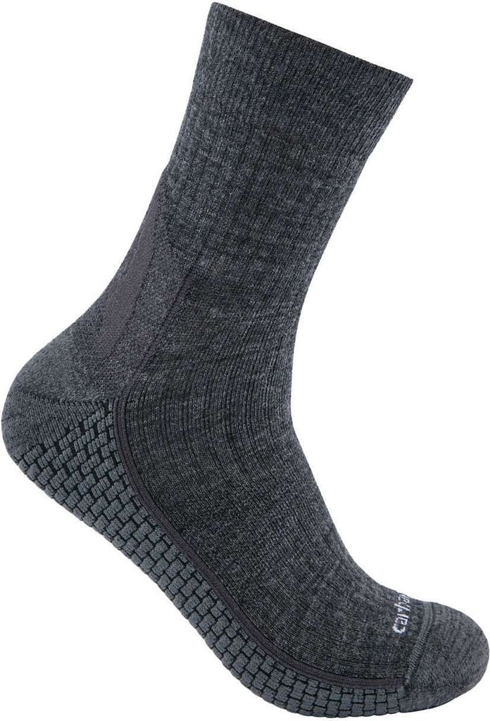 Carhartt SS9260-M Force Grid Midweight Synthetic-Merino Wool Blend Short Crew Sock Carbon Heather XL