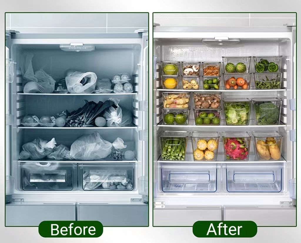 1pc Tragbarer Kühlschrank-organizer, Ausziehbarer Multifunktionaler  Gestufter Kühlschrank-regal, Frischer Trennschicht-regal,  Küchen-aufbewahrungsorganisator, Kostenloser Versand Neue Benutzer