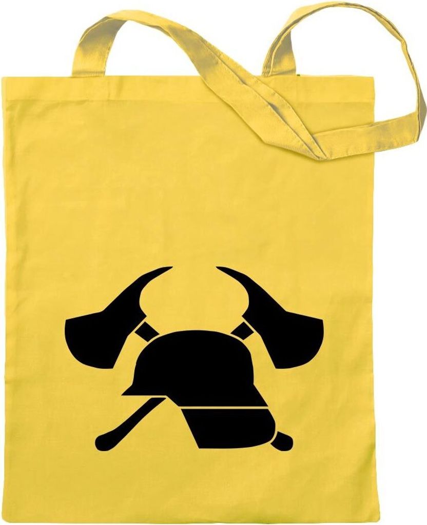 Kiwistar - Baumwolltasche - gelb - freiwillige Feuerwehr - Tragetasche Stoffbeutel Umhängetasche Langer Henkel