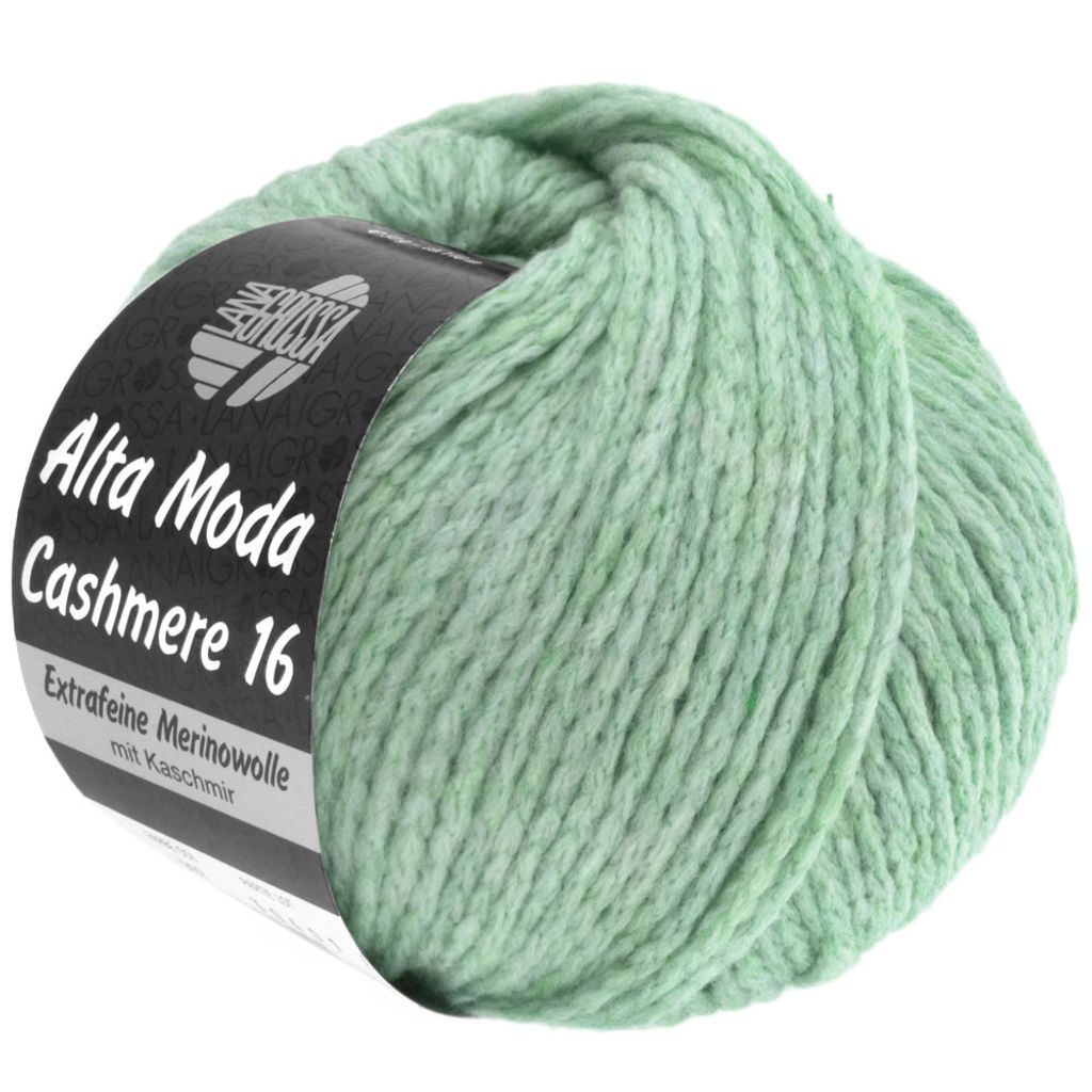 Lana Grossa ALTA MODA Cashmere 16 50 g supersoftes Kettengarn aus extrafeiner Wolle mit Kaschmir 110 m Farbe 034 - Minttürkis