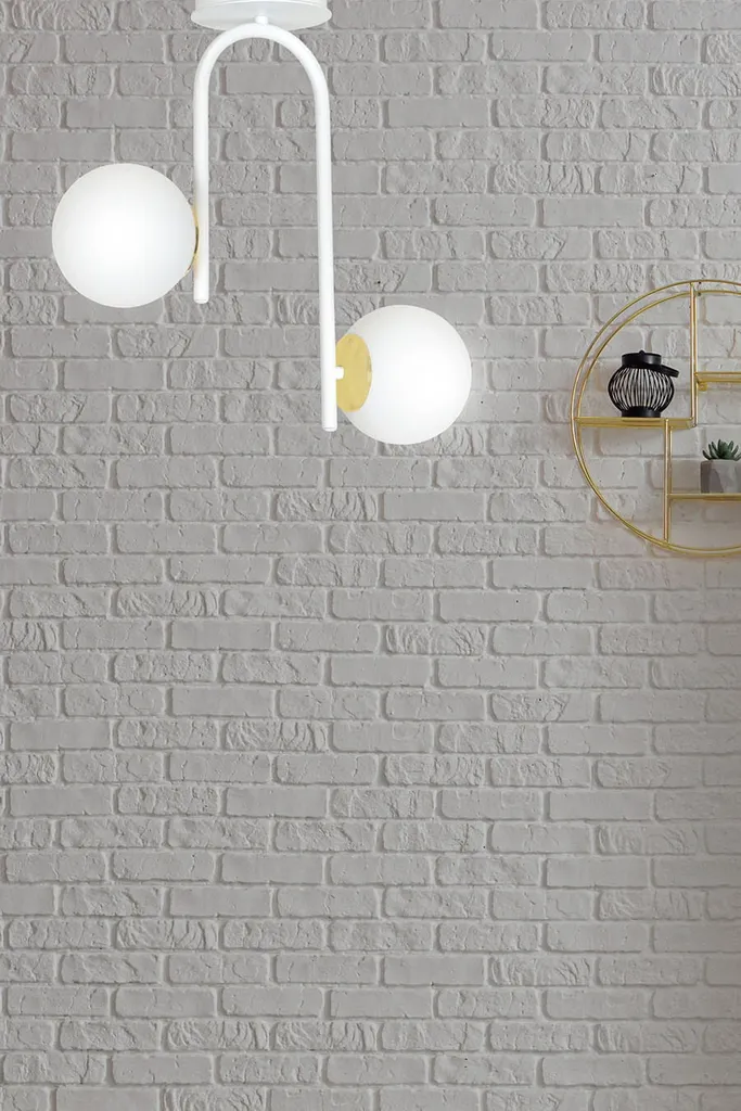 Plafonnier Compact Ragnar 1033/2 Blanc et Or pour Éclairer Petits Espaces