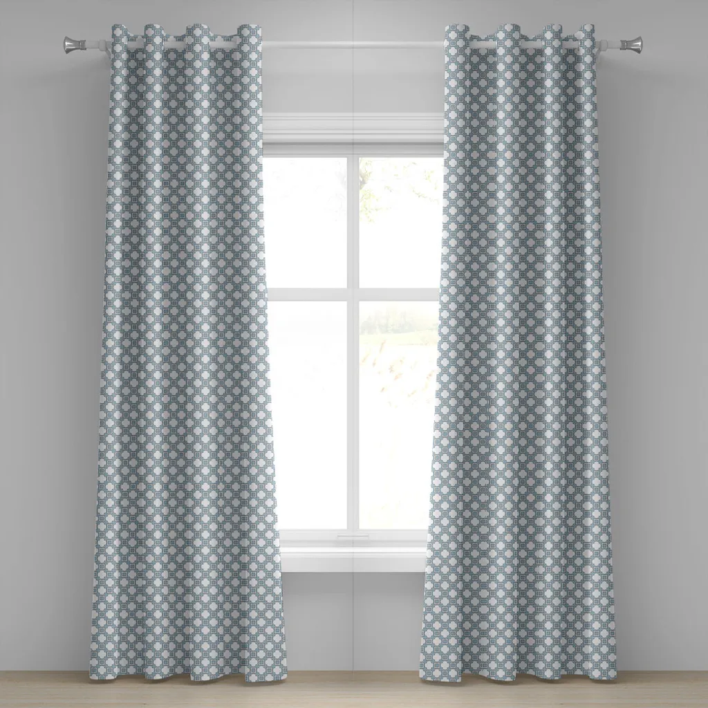 ABAKUHAUS Set Di 2 Tende In Microfibra 150x245 Cm - Motivo Geometrico Ombre - Almond Verde - Semi-scurante - Lavabili - Prodotte In Turchia
