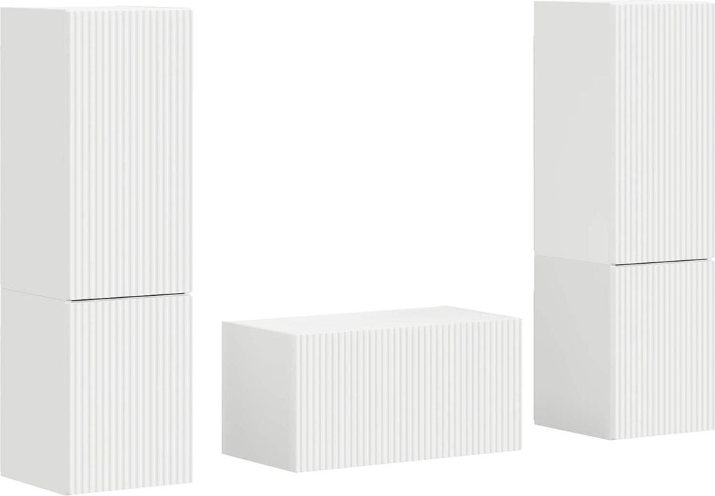 vidaXL TV-Schrankset 5 pcs Weiß Holzwerkstoff