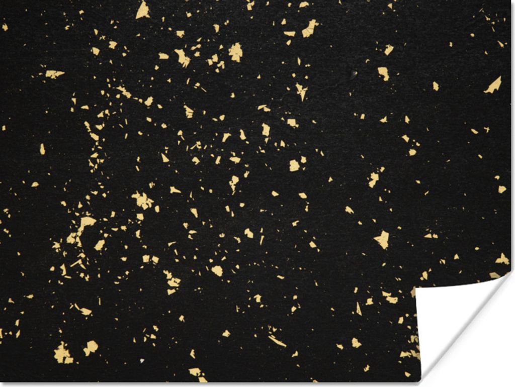 MuchoWow Poster Goldene Flocken auf schwarzem Hintergrund 80x60 cm - Kunst für zu Hause