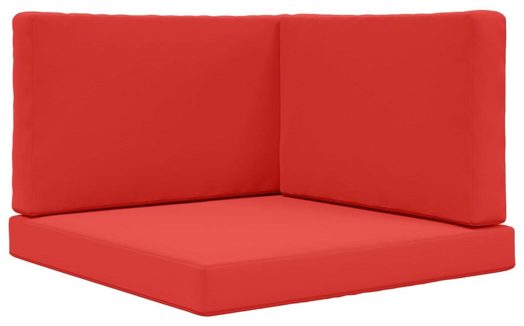 (Robust Möbel)Sofakissen für draußen modern - robust und langlebig - 3 pcs Rot Polyester - Gartenmöbelauflagen Stilvoll911561