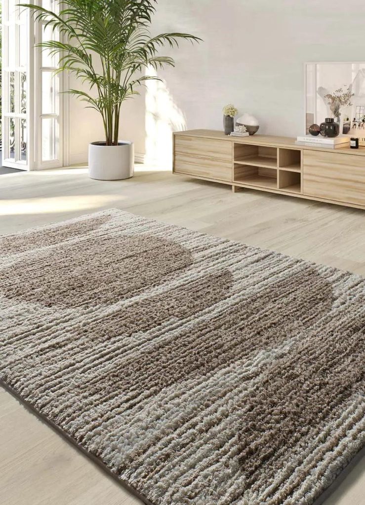 ATTICGO Hochflorteppich LIMA Skandinavisch in Beige, 140x200 cm