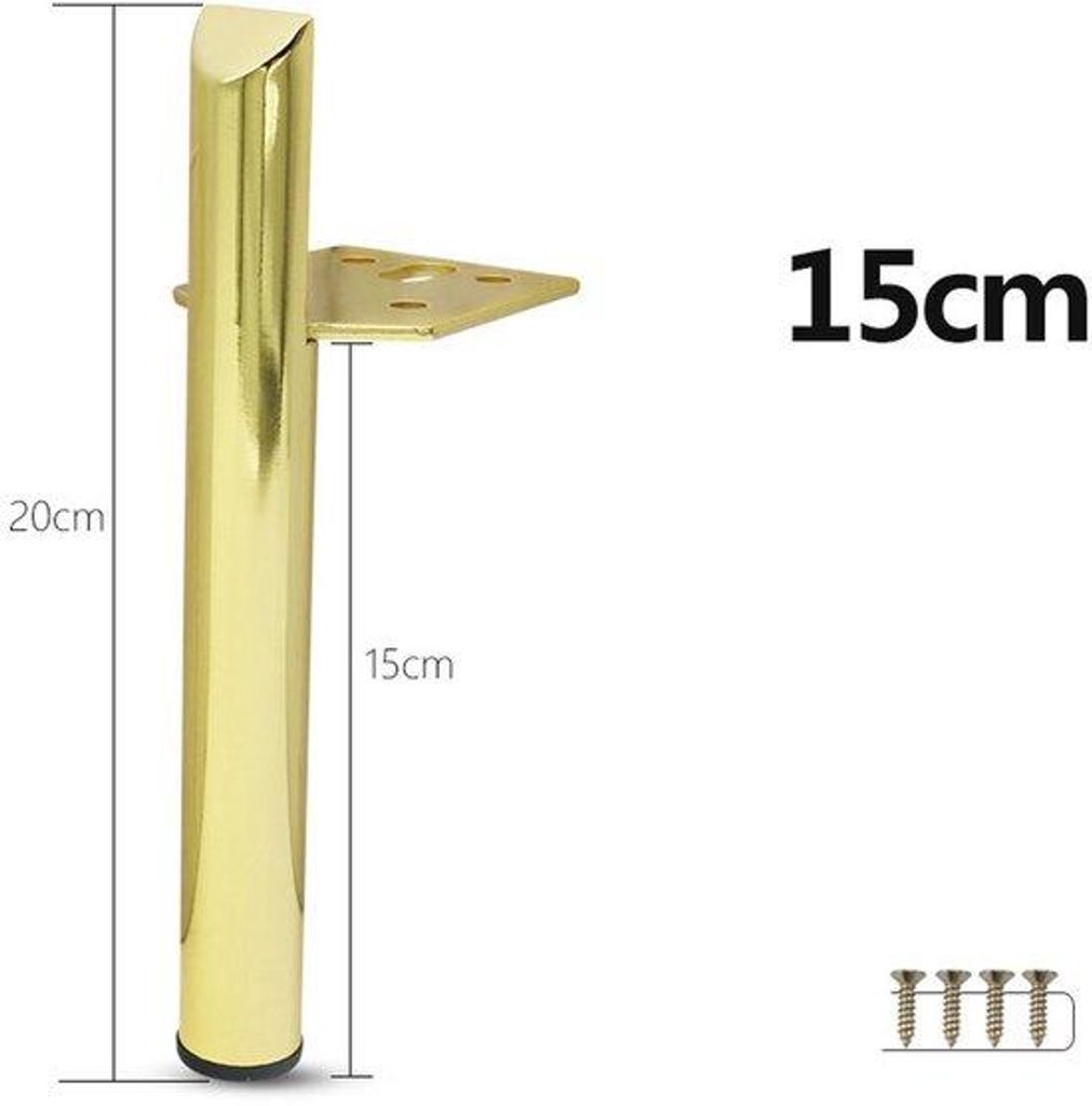 Badkamer- und Wohnzimmertischbeine, Tischbeine, gusseiserne Beine, Accessoires - Gold, 15cm