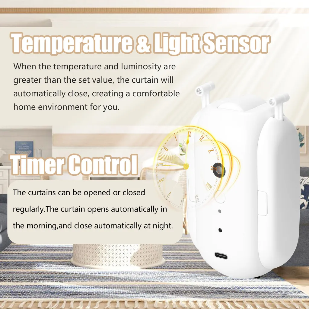 Robot de Rideau Électrique Tuya Bluetooth pour Maison Connectée Blanc