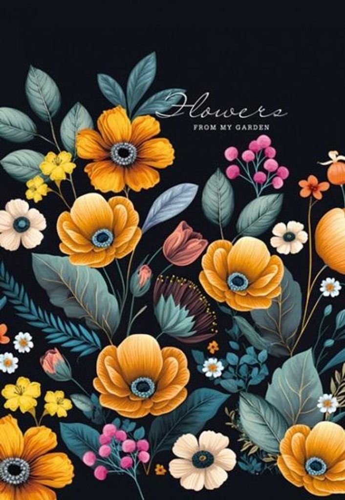 Notizbuch 105x165/64K Blumenmuster FRISCH