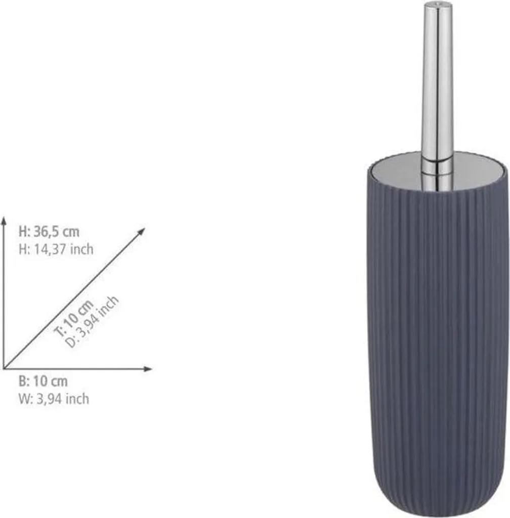 Brosse de toilettes hygiénique anti-trace bleue avec support robuste