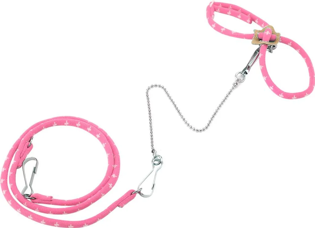 Pettorina Nylon Regolabile per Piccoli Roditori e Ratti - Rosa