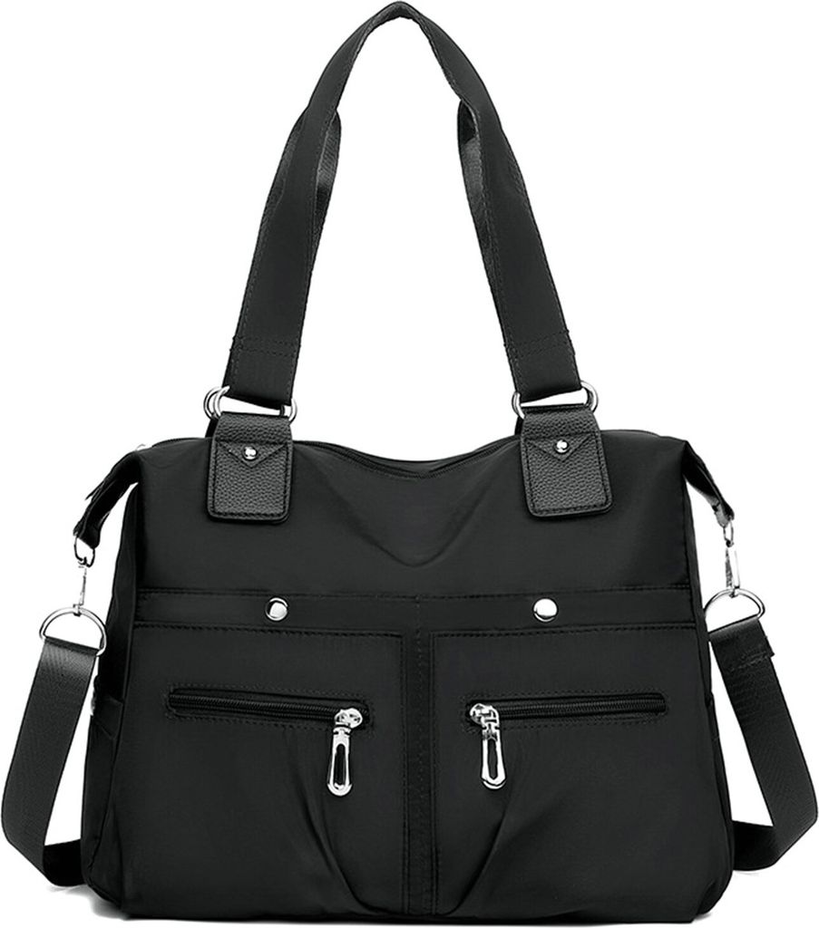Damen-Handtasche, wasserdicht, Nylon, Schultergurt, Tragegriff oben, Reißverschluss, Damen-Umhängetasche, Einkaufstasche