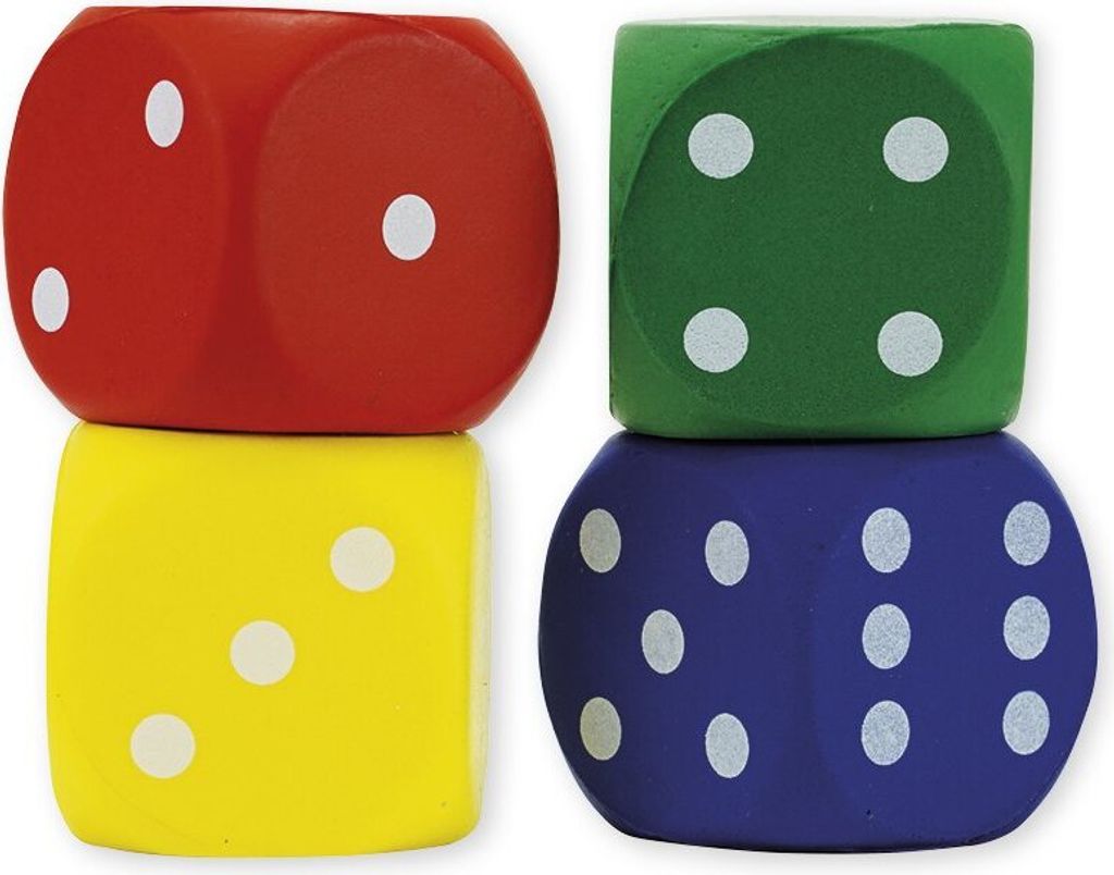 TimeTEX Set Flüster-Würfel mit Augen, 4x4 cm, 4-tlg. Produktbild 