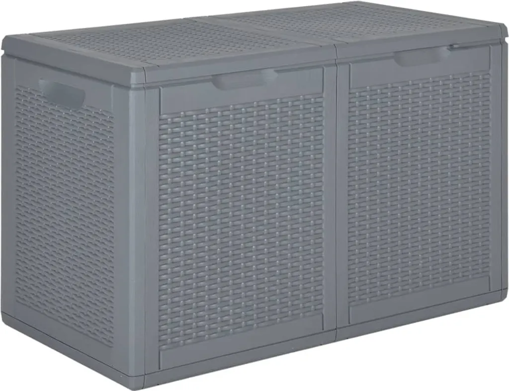 Box Porta Cuscini 180L Grigio Rattan | Baule Esterno The Living Store